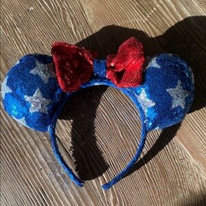 Disney Sparkling sequin Blue and Red Minnie Ears headband